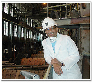 Gene Faison tours one of the copper mines in the Copperbelt. Copper mining is one of Zambia’s largest industries.